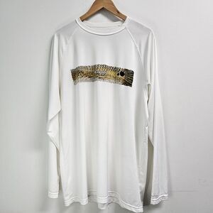 Columbia Shirt Men's Large White PFG Terminal Tackle Long Sleeve Fishing